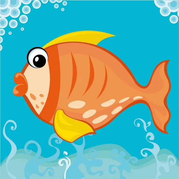 Vector Illustration Gold Fish — Stock Vector