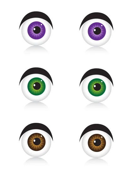 Ícones Olhos Branco —  Vetores de Stock
