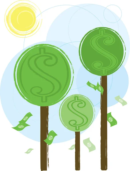 Money Growing Trees More Money Vectors Porfolio — Stock Vector