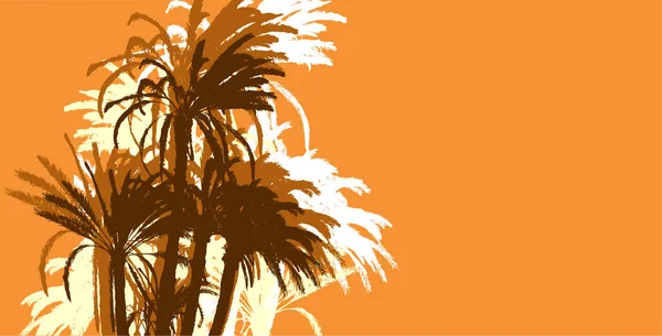 Palms Trees Background Vector Illustration — Stock Vector
