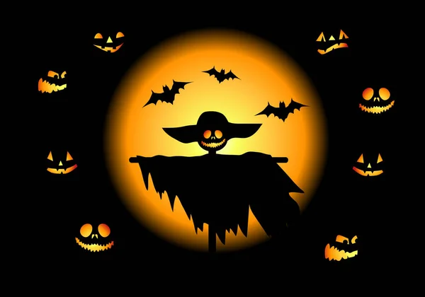 Fond Nuit Halloween Illustration Vectorielle — Image vectorielle