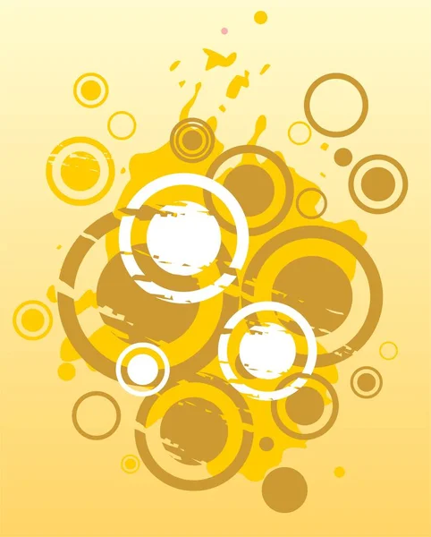 Bílé Hnědé Kruhy Žlutém Pozadí — Stockový vektor