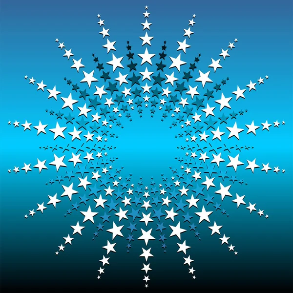 Étoiles Blanches Bleues Sur Fond Dégradé — Image vectorielle
