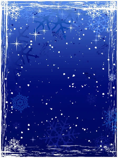 Vertical Winter Background Snowflakes Grunge Elements Cold White Blues Global — Stock Vector
