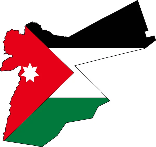 Ilustrační Vektor Mapy Vlajky Jordánska — Stockový vektor
