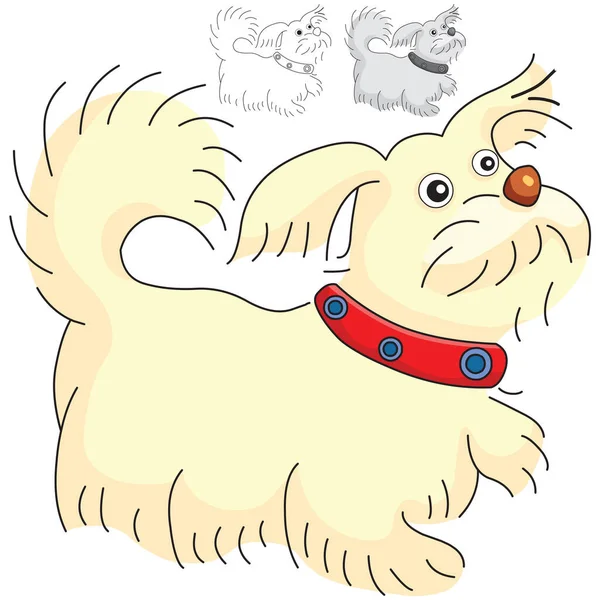 Симпатичная Карикатурная Собачья Иллюстрация — стоковый вектор