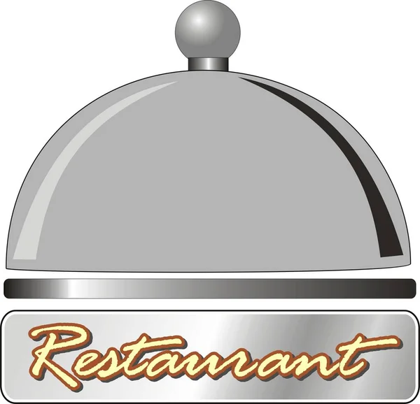 Emblème Vectoriel Une Assiette Restaurant — Image vectorielle