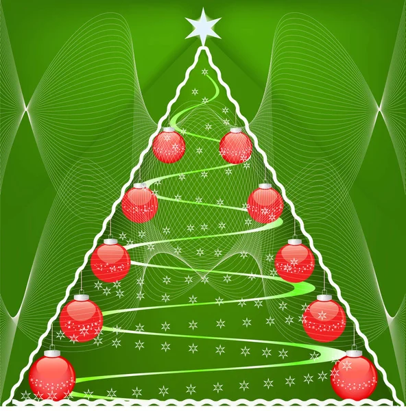 Een Kerstboom Vectorillustratie — Stockvector