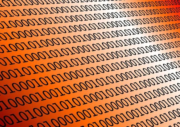 Hintergrund Mit Binären Daten Und Farbverlauf Orange — Stockvektor