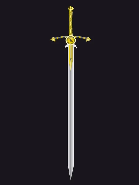 Kralın Altın Kılıcı Vektodaki Asker — Stok Vektör