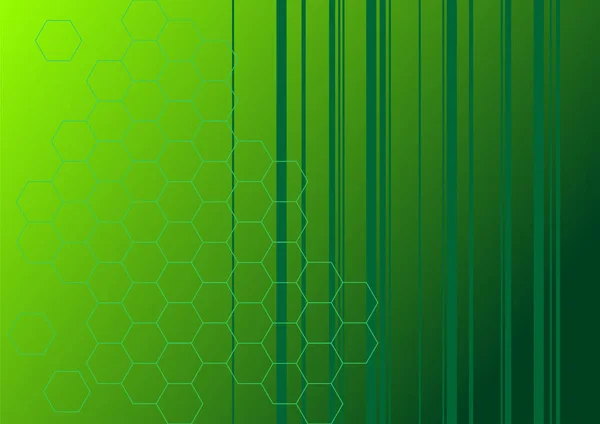 Zelené Abstraktní Pozadí Pruhy Šestiúhelníky — Stockový vektor