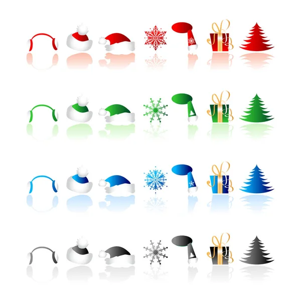 Imagen Iconos Navidad Ilustración Vectorial — Vector de stock