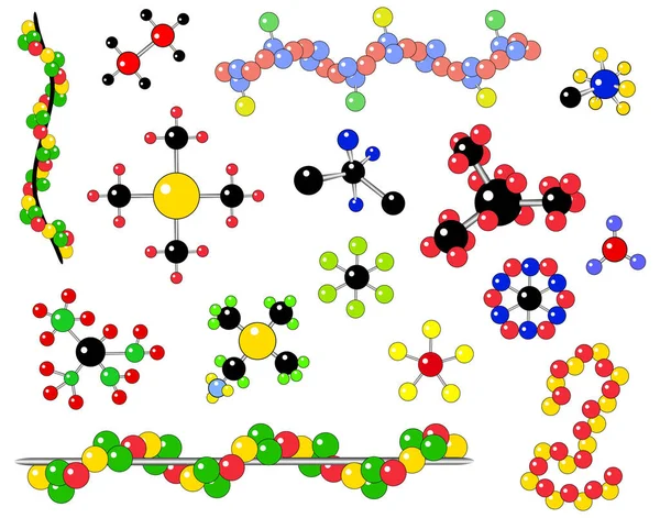 矢量通用分子和原子结构的选择 — 图库矢量图片