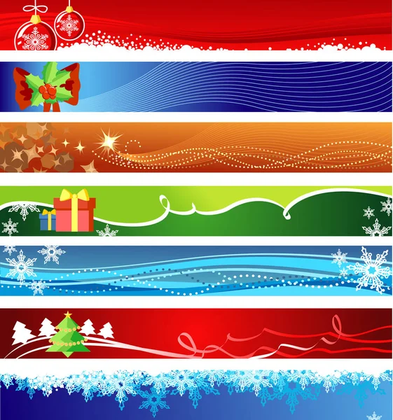 Bandeiras Natal Com Espaço Para Seu Texto — Vetor de Stock