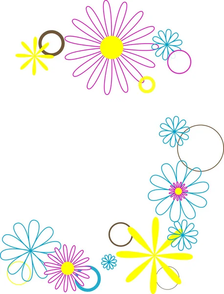 Fond Cercles Rétro Fleurs Illustration Vectorielle Format Eps — Image vectorielle