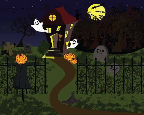 Halloween Pozadí Obrázek Barevné Ilustrace — Stockový vektor