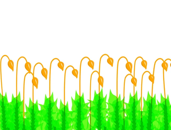 Bewerkbare Vectorvoorgrond Illustratie Van Mossige Vegetatie — Stockvector