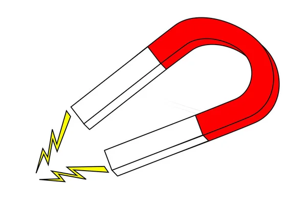 Een Rood Witte Hoefijzermagneet — Stockvector