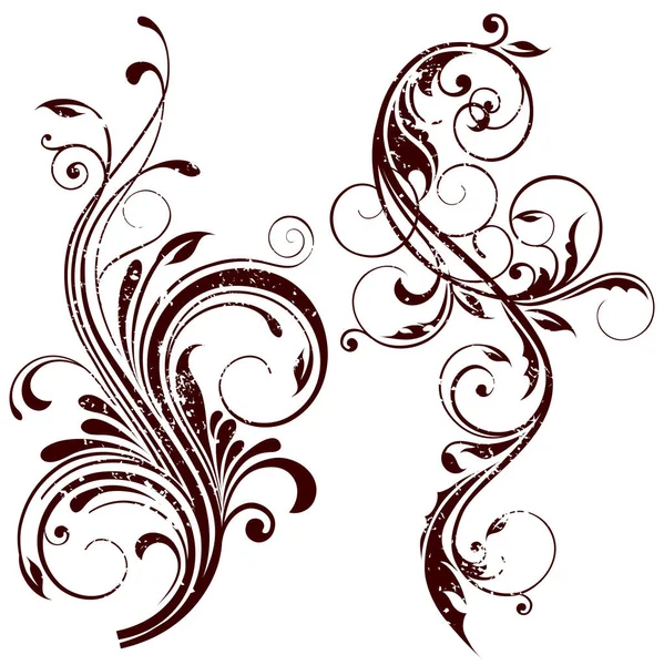 Illustration Dessin Éléments Design Floral — Image vectorielle