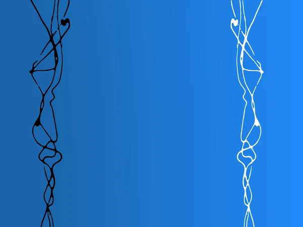 青の背景に黒と白のランダムライン 理想的な背景 グラフィック要素またはコピーパック — ストックベクタ