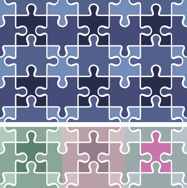 Puzzle Nahtloses Muster Vektorhintergrund Farben — Stockvektor