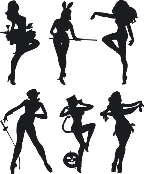 Illustration Von Sexy Silhouetten Von Frauen — Stockvektor