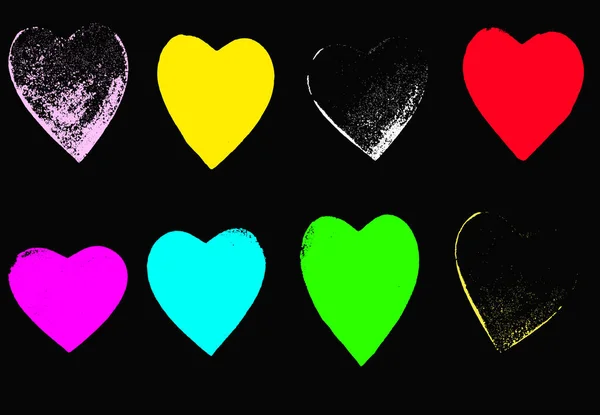 Corazón Grunge Colores Brillantes — Archivo Imágenes Vectoriales