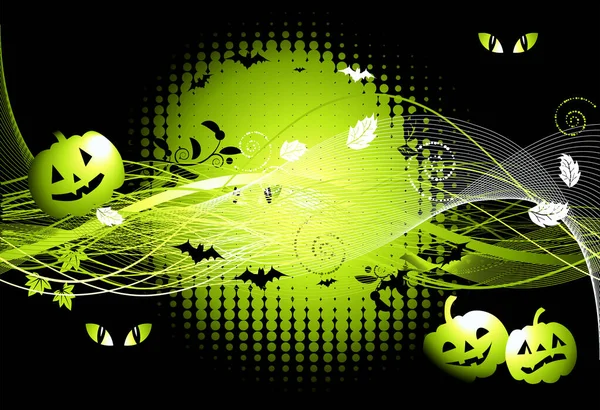 Halloween Éjszakai Háttér Kép Színes Illusztráció — Stock Vector