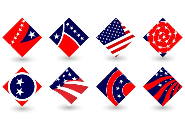 Colores Estados Unidos Iconos Electorales Abstractos Tema Del Julio — Vector de stock