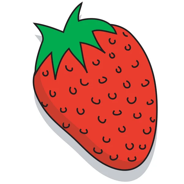 Ilustrasi Gambar Tangan Dari Strawberry - Stok Vektor