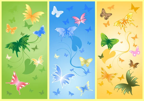 Фон Изображением Бабочки Цветная Иллюстрация — стоковый вектор