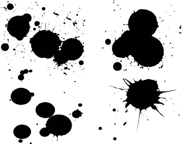 4分离层上的黑色水沫 背景是透明的 因此它们可以被其他的图解或图像覆盖 — 图库矢量图片