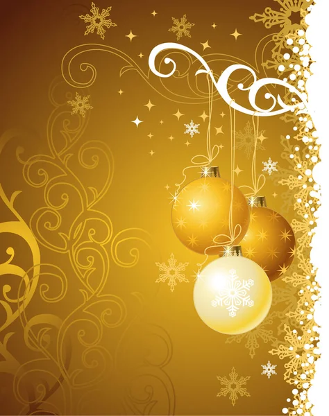 Gold Christmas Background Vector Illustration — Stock Vector