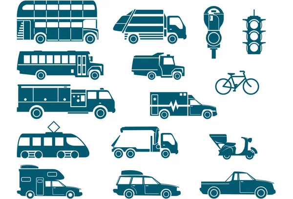 All Types City Transport — Stock Vector
