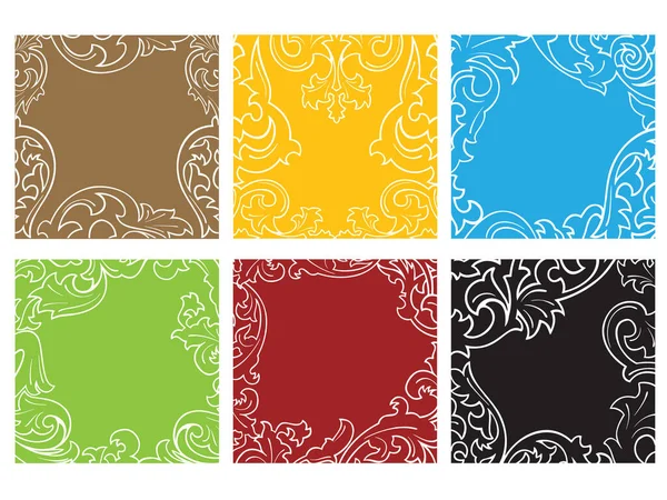 Floral Patterns Colorful Tiles — Stock Vector