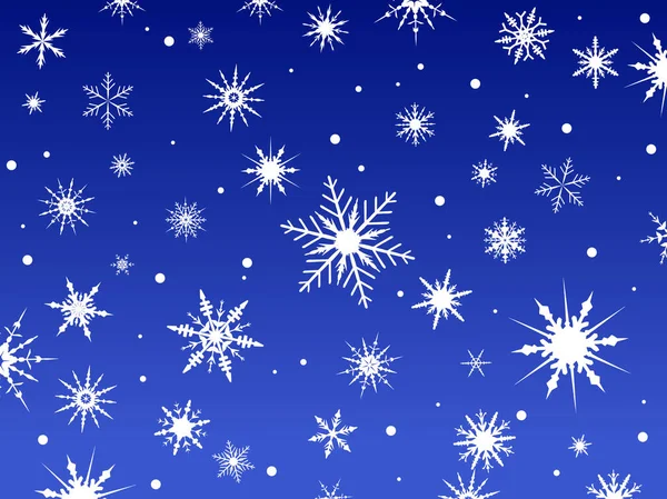 Border Snowflakes Fading Blue Backgroun — Stock Vector