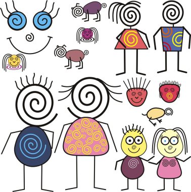 Canavar gibi insanların vektör karikatürü