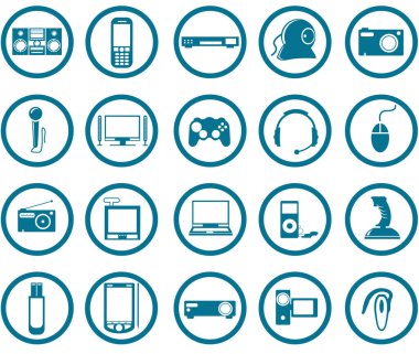 Elektronik Çokluortam malzeme simgesi seti