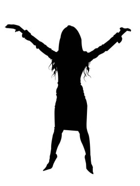 Kolları açık ve izole edilmiş bir geçmişi olan bir bayan.