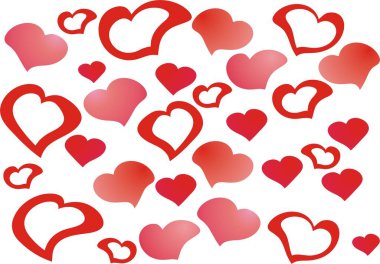 Sevgililer Günü için bir sürü kalp.