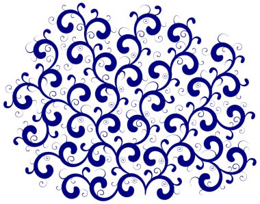 Kıvırcık ağaç biçiminin soyut vektör tasarımı