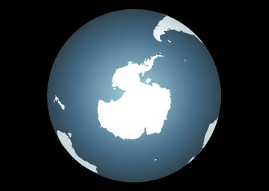 Antarktika (Vektör). Antarktika 'nın doğru haritası. Güney Amerika, Avustralya ve Afrika 'nın güney uçlarını içerir.