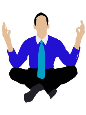 Adam tecrit edilmiş arka planda yoga yapıyor.