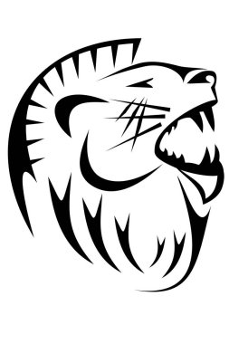 Siyah bir kabile aslanı dövmesi.