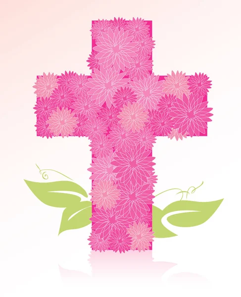 十字形の花の花束 編集しやすいレイヤーファイル — ストックベクタ