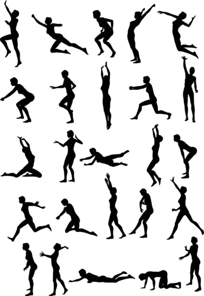 Illustration Von Sexy Volleyball Silhouetten — Stockvektor