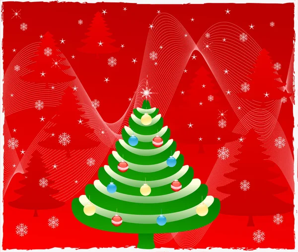 Een Kerstboom Afbeelding Kleur Illustratie — Stockvector