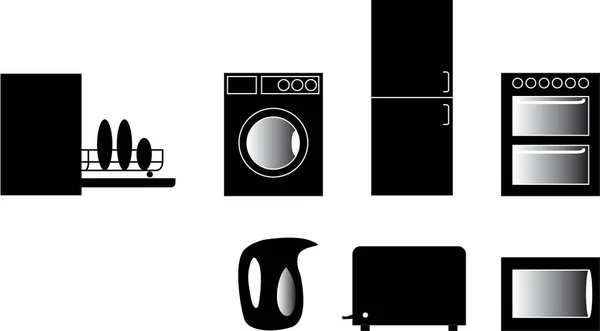 几种典型的厨房电器 — 图库矢量图片