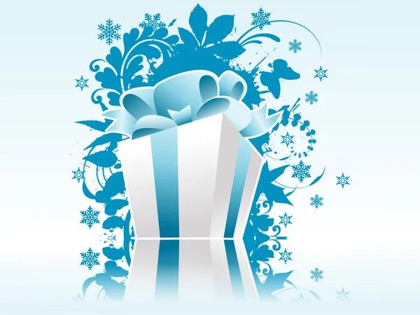 Caixa Presente Natal Com Ilustração Reflexão Vetoriais Editáveis — Vetor de Stock
