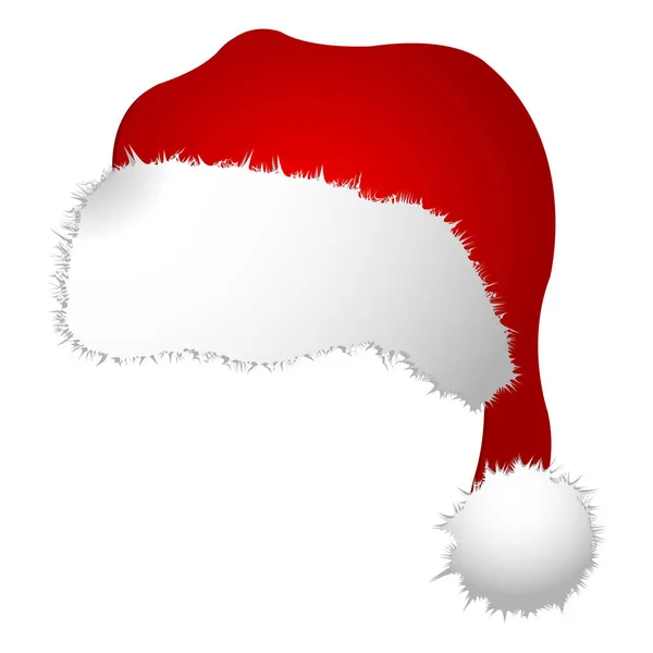 Beyaz Arka Plan Üzerinde Izole Noel Baba Şapkası — Stok Vektör